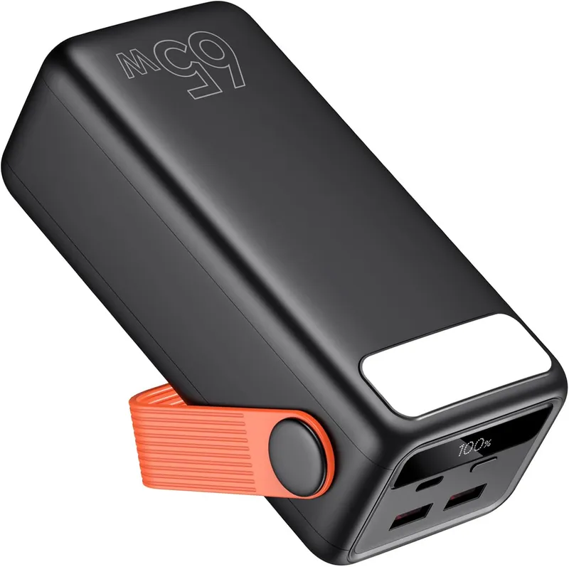 Bextoo Laptop Powerbank 60.000 mAh 65 W – Schwarz / oranger Griff
